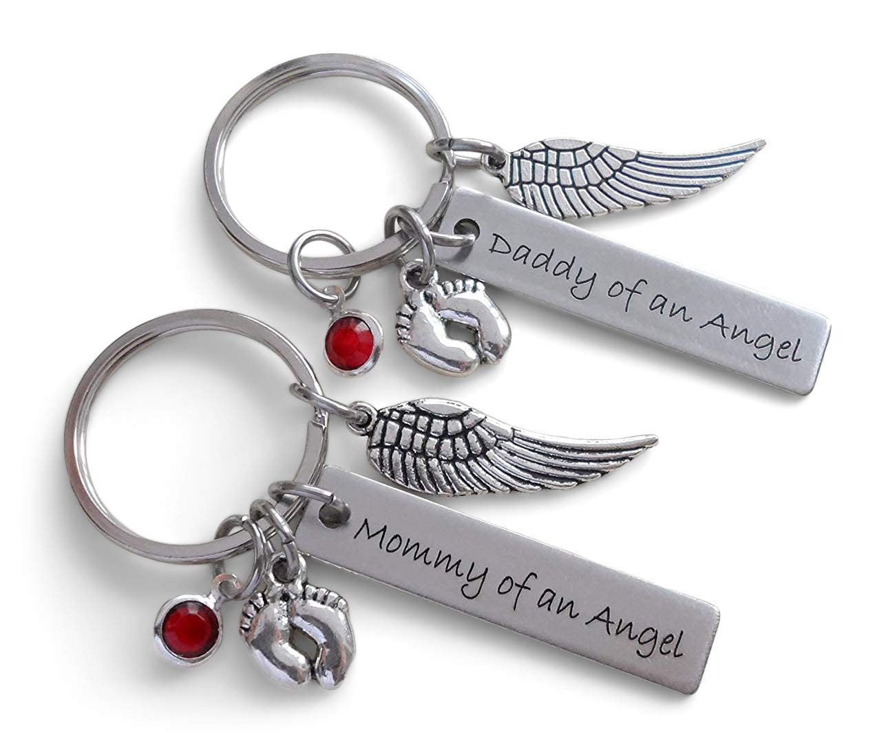 Custom Baby Memorial Charm Keychain Set, Infant Loss Gift
