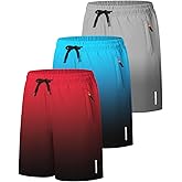 SHOOYING Boys Gradient Athletic Quick Dry Shorts Sets