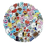 80 PCS BTS Waterproof Cute Cartoon Stickers Set for