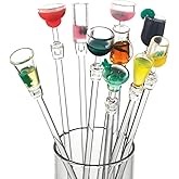 Swizzle Sticks Colorful Clear Beverage Stirrers 9.05" Drink Stirrer Cocktail Stirrer Clear Shafts Cocktail Drink Stirrers for
