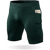 LWISMIL Men's Compression Shorts – Running Spandex Underwear with Pockets, Workout Gym Athletic Sports Tight Shorts for Men