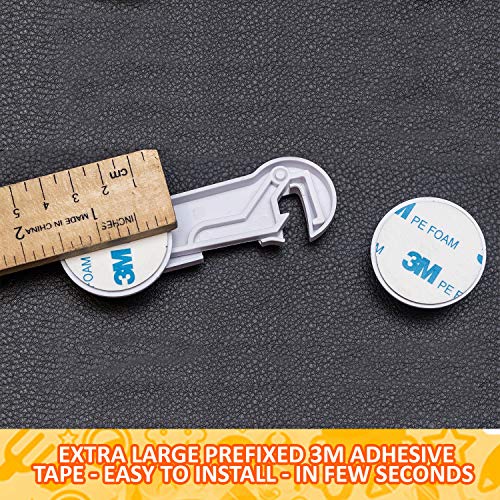 Cabinet Locks Child Safety Latch - Pack of 10 Baby Proof Cabinet Latches - C hildproof Sliding Adhesive Lock for Cupboards, Cabinets, Sliding Doors, Drawers or Many Other Furniture & Appliances - Thumbnail 6