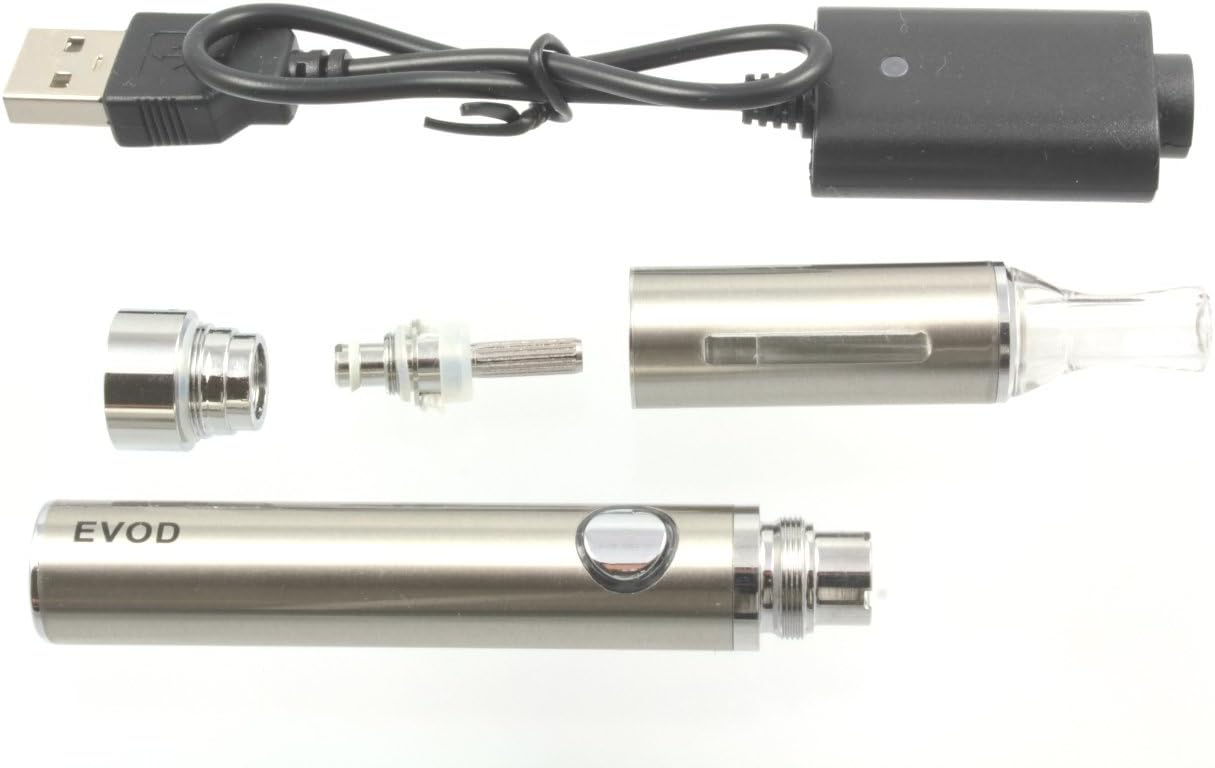 Amazon 電子タバコ 最小スターターセット Vape バッテリー アトマイザー 初めて 初心者 禁煙減煙サポート 禁煙セット グレードアップ可能 Evod グレー Evod 電子たばこセット スターターキット
