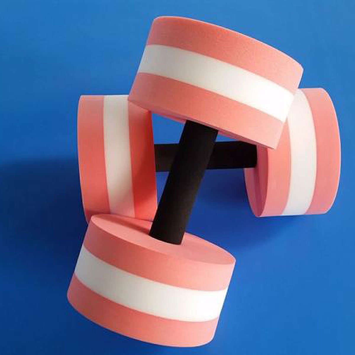 VERISA Water Aerobic Exercise Foam Dumbbells Pool Resistance 1 Pair, Water Fitness Exercises Equipment for Weight Loss 1 Pair - 3 Colors Available (PINK)