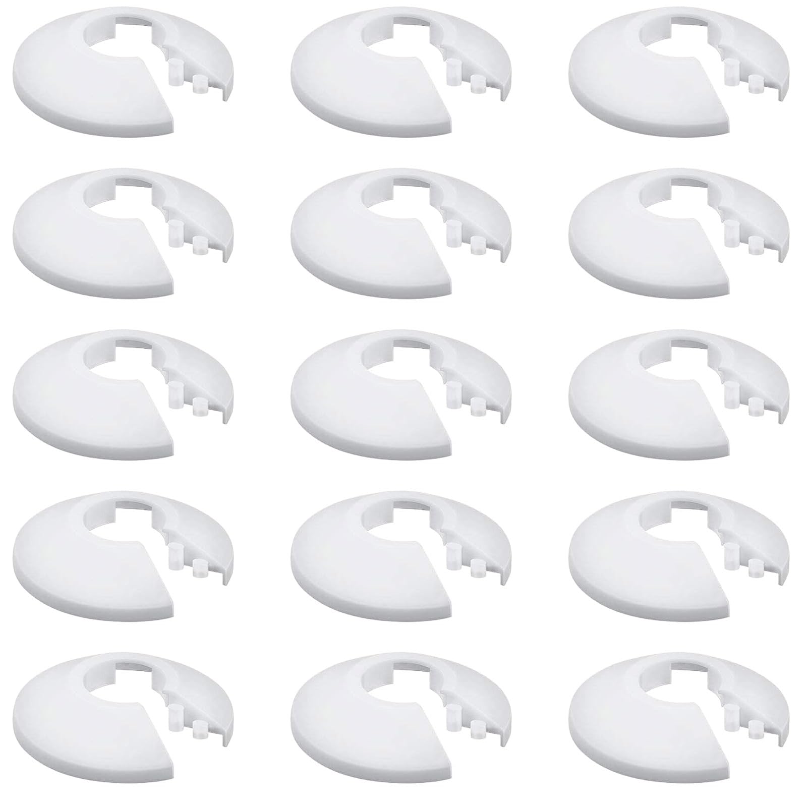 JYNARIX 15 PCS Plastic Radiator Pipe Covers, White, 16mm Diameter, High Temperature Resistant, Easy to Install, Indoor Decoration and Heating Pipe Installation