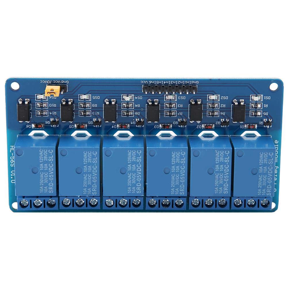 YWBL-WH 6 Channel Relay Module, Low Level Trigger, 6-way Relay Module (24V, 10A, Normally Open)