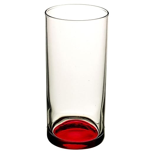 URBN CHEF 3 Vasos Altos de Cristal con Base roja: Amazon.es: Hogar