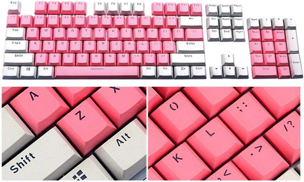 Funarrow PBT Keycaps Backlit 104Key Set Translucent Key Caps Top, for Cherry MX Mechanical Keyboard Key Cap Switches