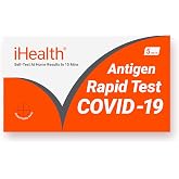 iHealth COVID-19 Antigen Rapid Home Test, 5 Tests, FDA 510(k) Cleared OTC | at-Home Self Covid Test, Results in 15 Minutes with Non-invasive Nasal Swab, for ages 2 and up, easy to use