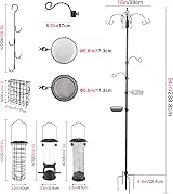Urban Deco Deluxe Bird Feeding Station Kit with 6 Hooks & 6 Feeders view 5