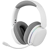 EPOMAKER X Aula G7 Pro Wireless Gaming Headset, Dual Mode BT5.3 & 2.4GHz, 7.1 Surround Sound, 80+ Hour Battery, RGB Light, with Noise Canceling Mic for PS5, PS4, Switch, PC (White)