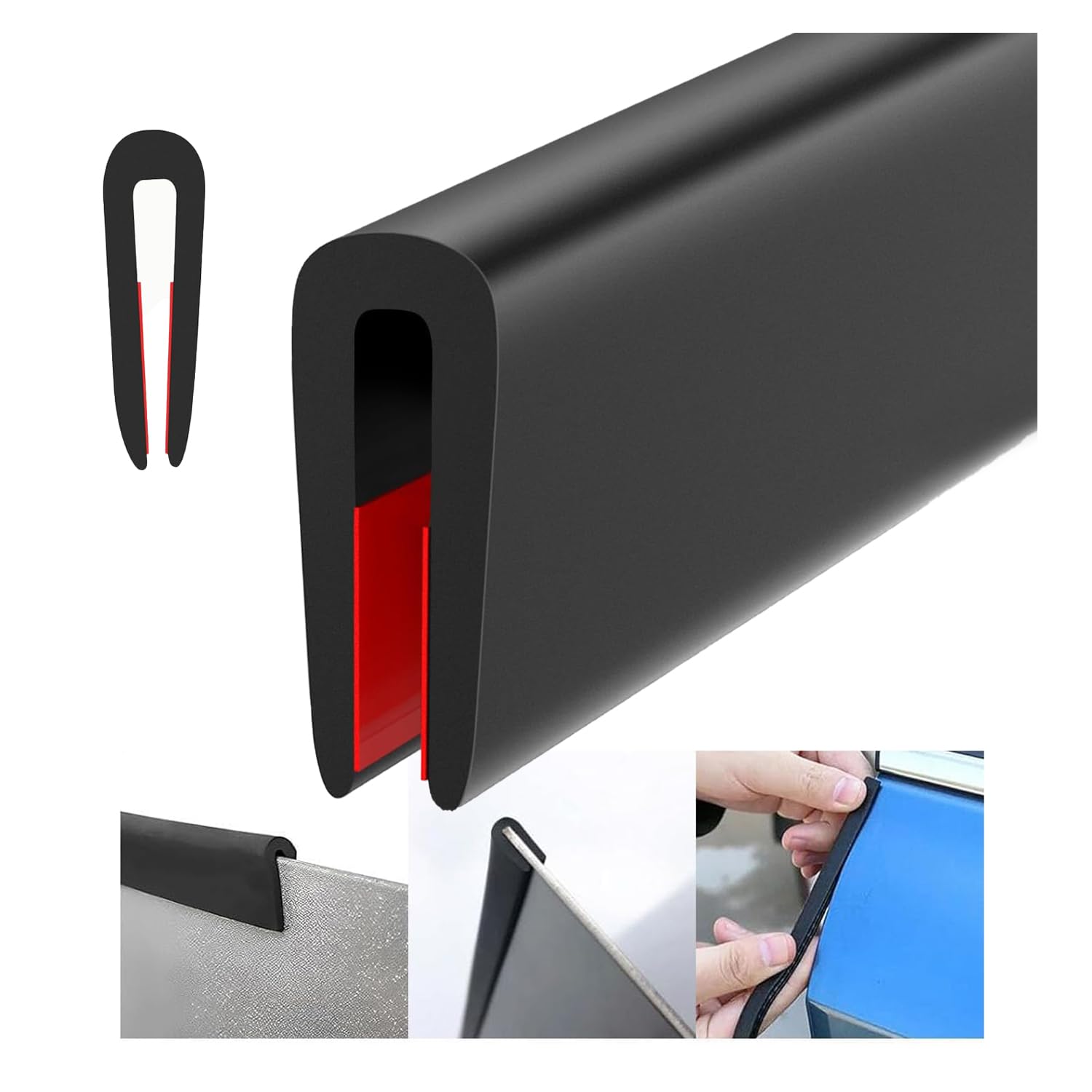 Rubber Edge Trim, Edging Strip, Edge Protector, Plastic Edging Trim, Grommet Strip, Rubber Sealing Strip for Car Doors Trim, Windows, Metal Panels, Glass Panels(3.5m×5mm)