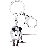 WEVENI Cute Acrylic Possum Keychain Opossum Keyring Funny Rat Charms Jewelry for Women Girls Car Bag Wallet Accessories (Possum H)