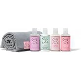 Only Curls Starter Pack &amp; Microfibre Towel, Curl Defining Mini Set, Nourishing Shampoo, Detangling Conditioner, Curl Creme, Enhancing Gel &amp; Curly Hair Wrap, Frizz-Free Travel Pack, 100ml x4