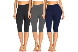FULLSOFT 3 Pack Leggings for Women Non See Through-Workout High Waisted Tummy Control Running Yoga Pants