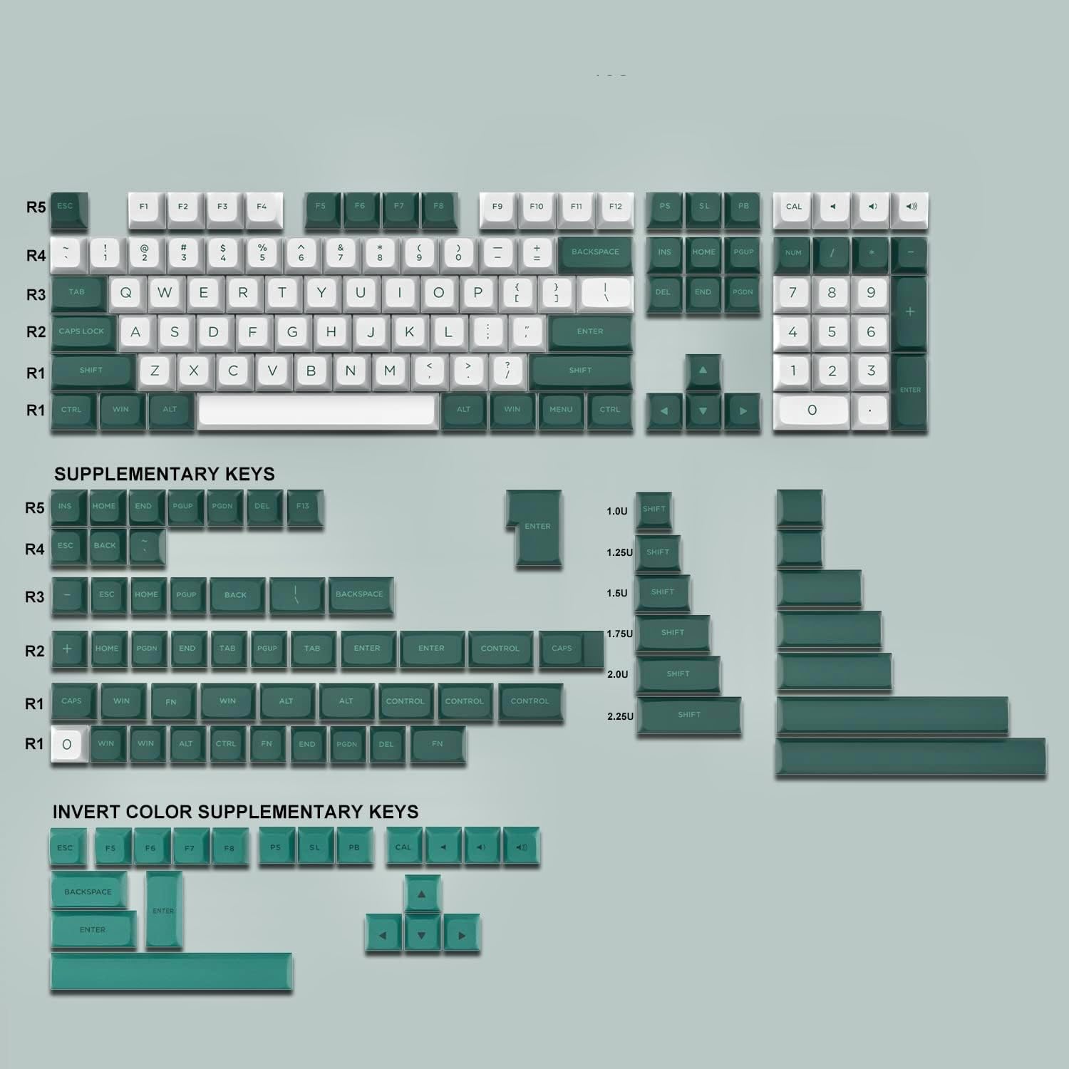 Mua dagaladoo PBT Keycaps,White/Green keycaps 60% 65% 100%, Japanese ...