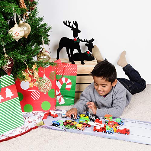 Purple Ladybug Novelty Car Stocking Stuffer Toy Cars 2019 Advent Calendar for Kids, with 24 Different Pull Back Vehicles Including Race Cars, Construction Vehicles! Perfect for Boys!
