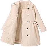 SOLY HUX Toddler Girl's Double Breasted Long Sleeve Trench Coat Teddy Lined Outerwear Winter Pea Coats