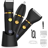 Zesuti Manscape Body Hair Trimmer for Men: Pubic Hair Trimmer, 3 in 1 Versatile Electric Shaver for Groin,Face,Beard,Nose,Waterproof Body Groomer with Ceramic Blades, Mens Gifts