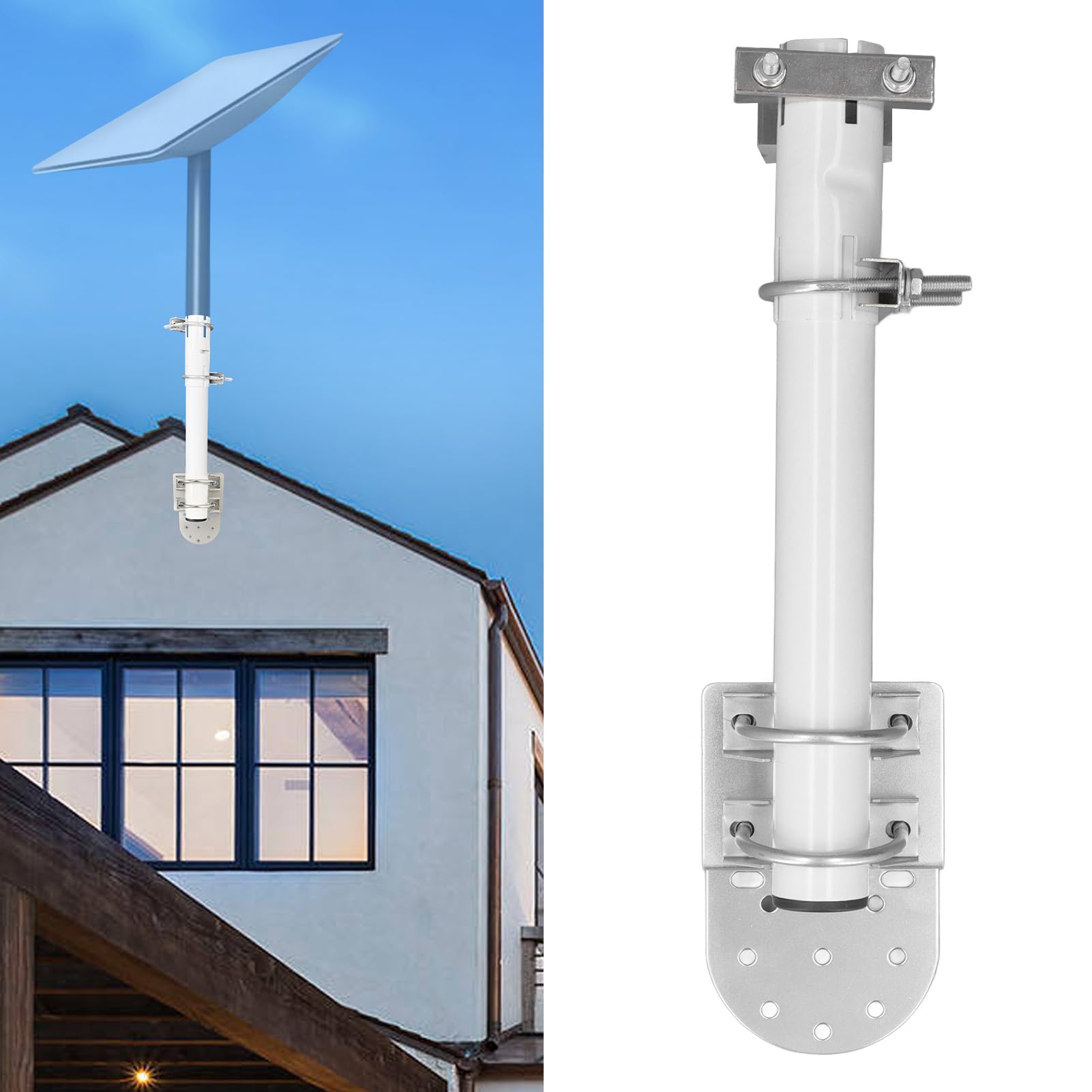 Starlink Mounting Kit for Starlink V2, Internet Roof Wall Pole Mount Bracket, Wind Rainproof, Antenna Pole Installation Set for Starlink TV Mast Satellite Mast