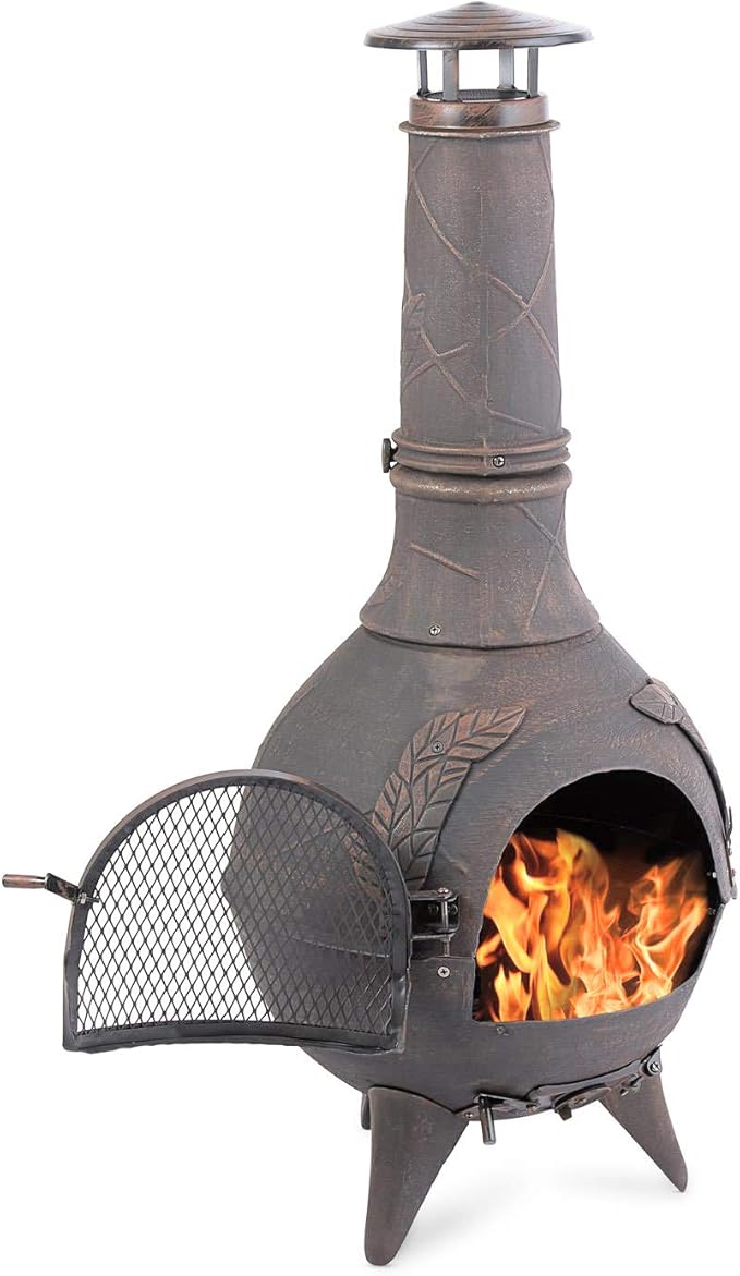 blumfeldt Augustus Chimenea de jardín (Hierro Fundido- 120 cm Altura