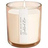 Sweet Water Decor Sandalwood Rose Scented Soy Candles – Green, Leafy, Winey, Rose, Guaiac Wood, Cedar, Amber, Musk – Cozy Aroma – 50 Hour Burn – 12oz Tinted Glass Jar for Home Decor and Bedroom Decor