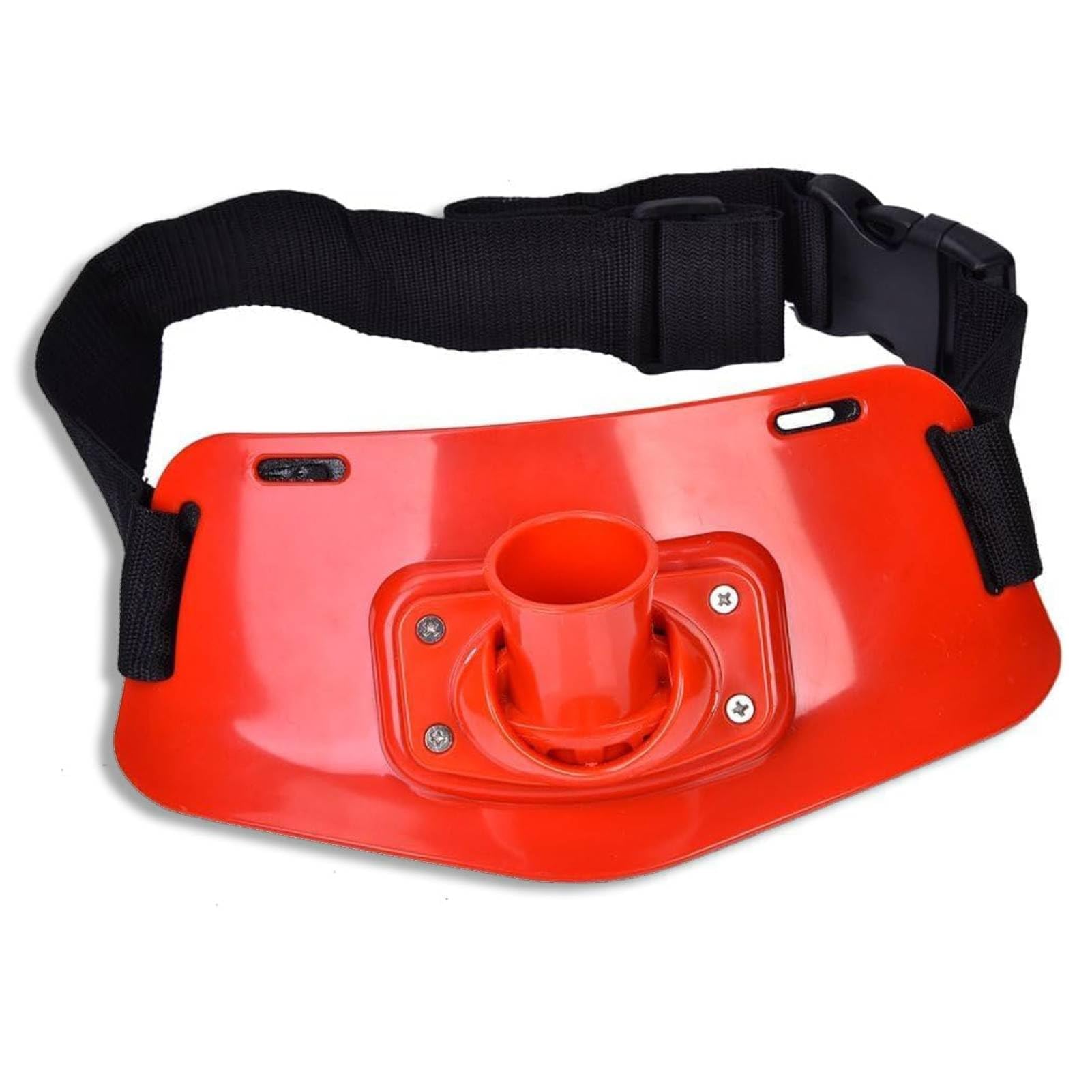 Agatige 26.9 x 13.4 x 7.5cm / 10.6 x 5.3 x 2.9inch Fishing Rod Holder, Fishing Rod Adjustable Waist Fighting Belt Fishing Belly Top Fishing Fighting Waist Adjustable Fishing Rod Holder Belt (Red)
