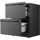 NewAir 24&rdquo; Dual Zone Outdoor Wine &amp; Beverage Fridge | Freestanding or Built-In Under counter Refrigerator for Outside Patio | Dual Drawer for 20 Wine Bottles &amp; 80 Cans | Stainless Steel