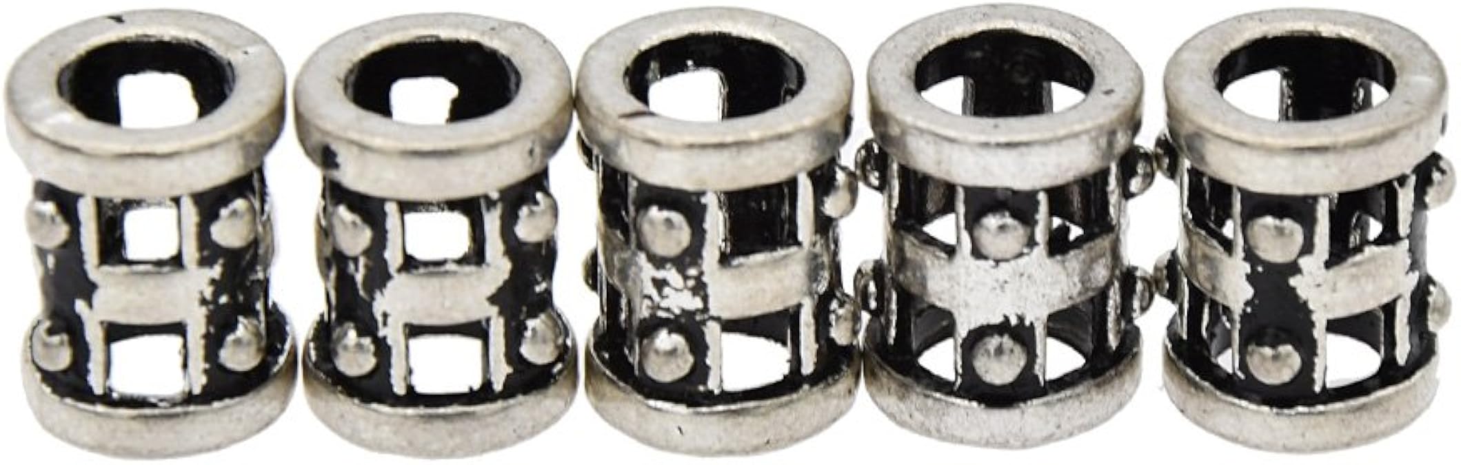 Amazon ライチ Lychee 5個セット ドレッドロックス カフ チューブ式 髪飾り 髭ビーズ 三つ編み ラッパー レゲエ ヒップホップ 内径0 55cm ピン コーム 通販