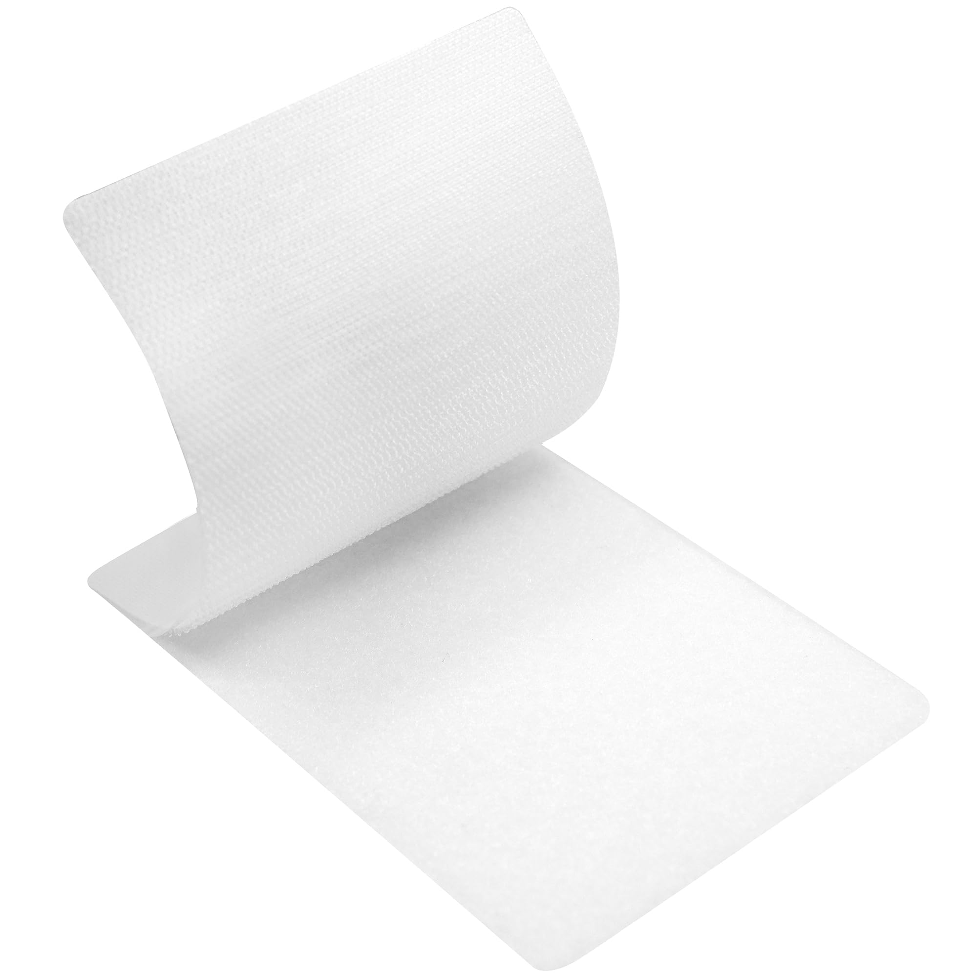 Photo 1 of (4 Inch x 6 Inch, 8 Sets) Strips with Adhesive for Fabric, No Sew Stick On for Fabric, Sticky Back for Clothes, Curtains - Heavy Duty Double Sided Hook and Loop Hem Tape Fasteners, No Sewing, White