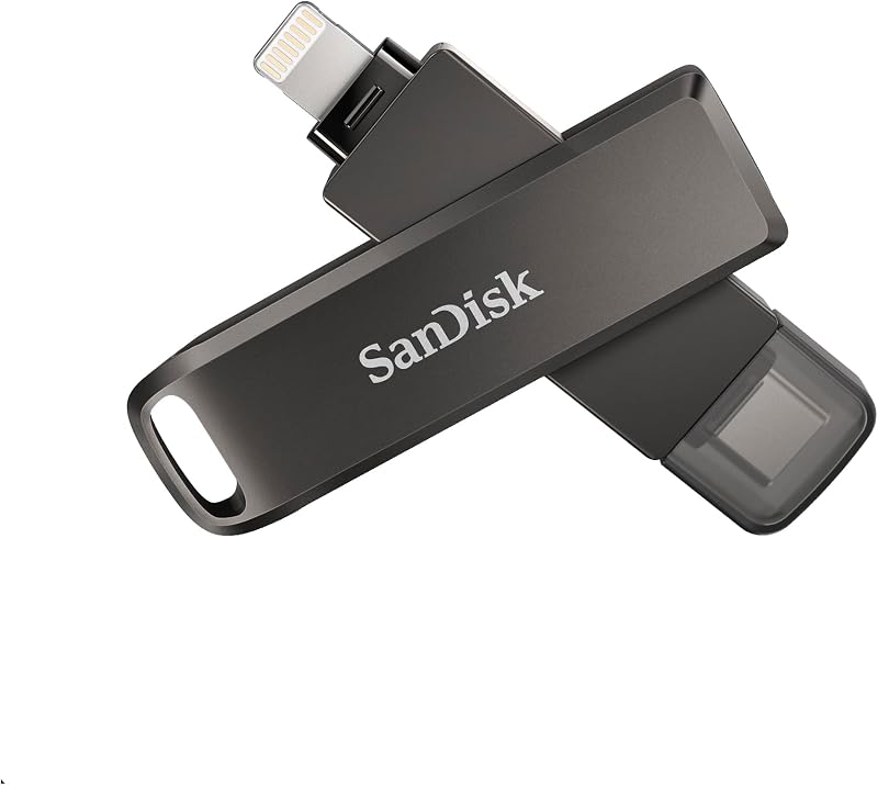 SanDisk 256GB iXpand Flash Drive Luxe with Lightning and USB-C