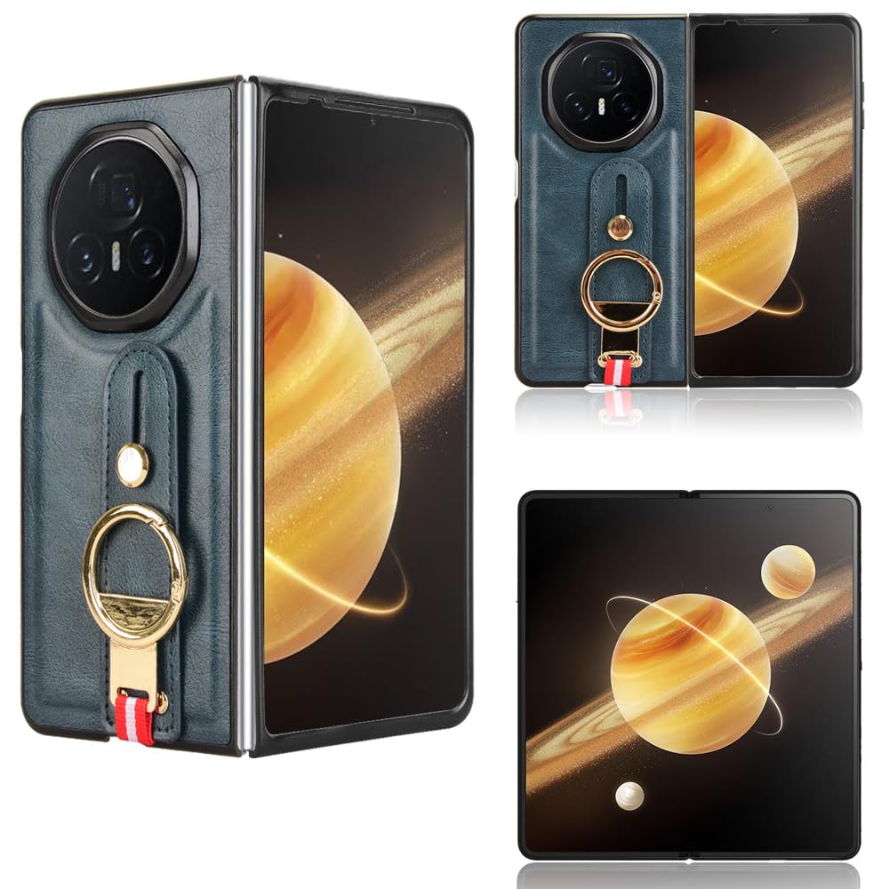 EasyShow Case for Honor Magic V3 Case Ultra-thin Dermatoglyph phone case, Honor Magic V3 Ring Wristband Case, Cover for Honor Magic V3-Blue