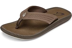 OLUKAI Ulele Men's Beach Sandals, Water Resistant Flip Flops, Arch Support & Comfort Fit, Lightweight & Durable, Enhanced Grip & Traction