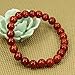 Natural Red Coral Gemstone 8mm Round Beads Stretch Bracelet 7 Inch