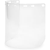 DeltaPlus Polycarbonate Face Shield FS-15P, Clear, Flat (WELFS15P) | ANSI-Compliant, 8" L x 15.5" W, 0.04" Thickness, Withstands Temperatures up to 265 Degrees F, Universal Die-Cut Hole Pattern