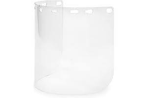 Delta Plus WELFS15P Fs-15P Polycarbonate Flat Face Shield, 15.5" Height, 0.04" Width, 8" Length, Polycarbonate, One Size, Clear