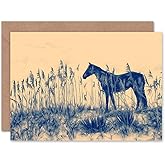 Wee Blue Coo CARD GREETING GIFT PAINTING LANDSCAPE ANIMAL EVRY HORSE FIELD GRASS