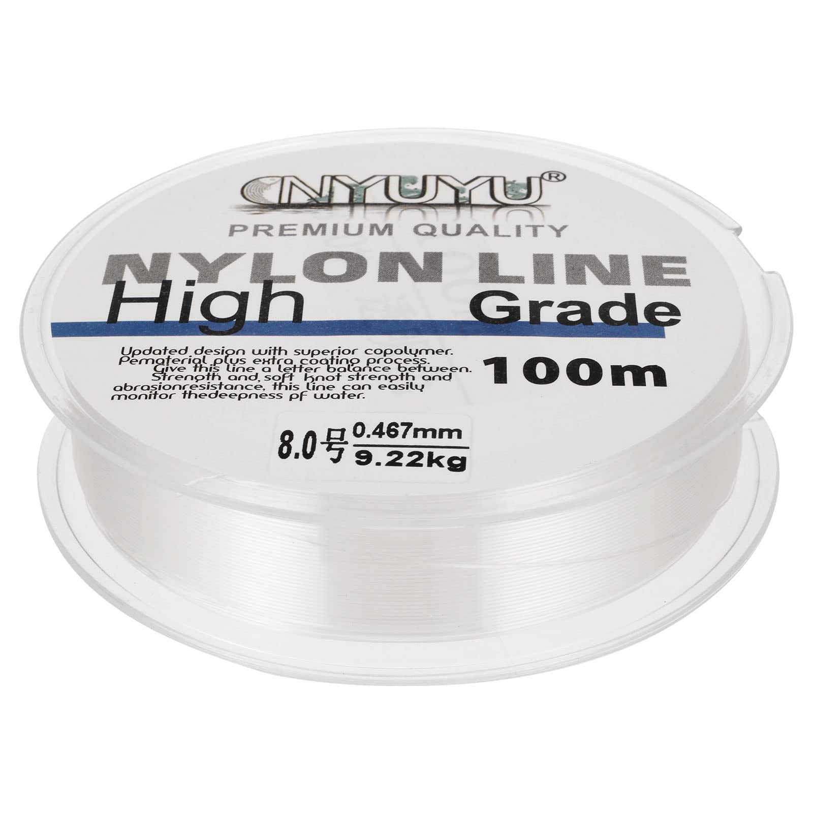 PATIKIL 328FT/109Yard 20lb Nylon Fishing Line, 8.0# Monofilament String Wire Fluorocarbon Coated for DIY Craft Hanging Decoration, Clear