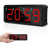 BS-MIAOBO 2.1 Inch LED Gym Clock, Portable Gym Timer, Fitness Timer with Stopwatch, Multi-Mode Countdown Timer with Calendar, 12/24H Clock &amp; Alarm, for Workout, Training, Home and Daily Use