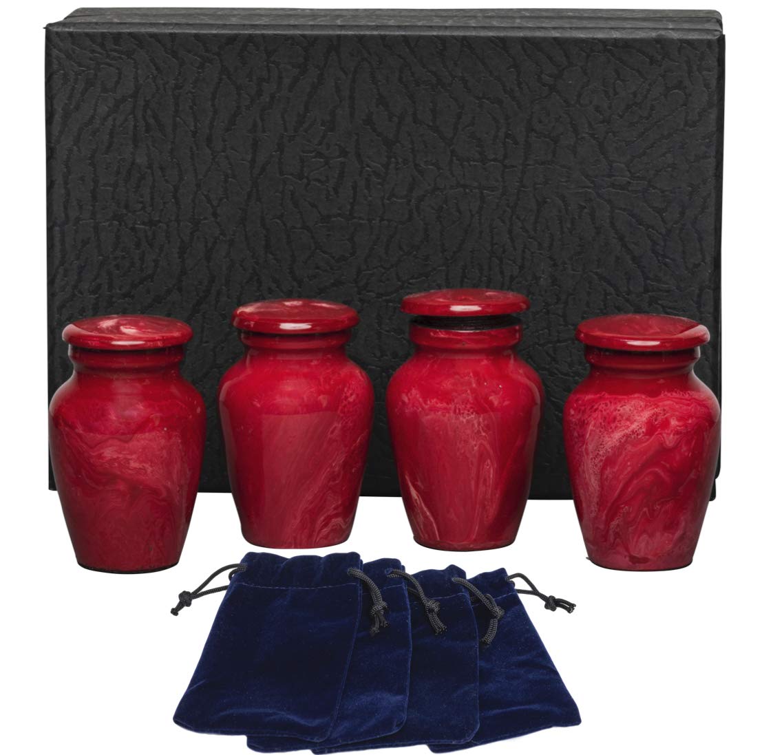 Eternal Harmony Cremation Urn | Handcrafted Memorial Urn with Elegant Finishes - Large Size with Velvet Bag (Red Milo)