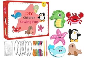 Ocean Series Sewing Kit, Cartoon Sewing Crafts Kit, Easy Sew Your Own Felt Animals, DIY Craft Set