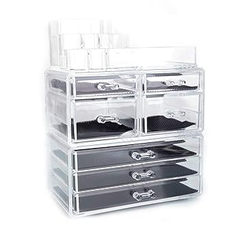 Amazon Com Binlin Clear Acrylic 5 Tier Drawers Stackable Cosmetic