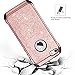 iPhone SE Case, iPhone 5S Case, BENTOBEN iPhone 5 Case 2 In 1 Glitter Bling Hybrid Hard PC Cover Coat Shiny Faux Leather Shockproof TPU Bumper Protective Phone Case for Girls iPhone 5S/SE/5, Rose Gold