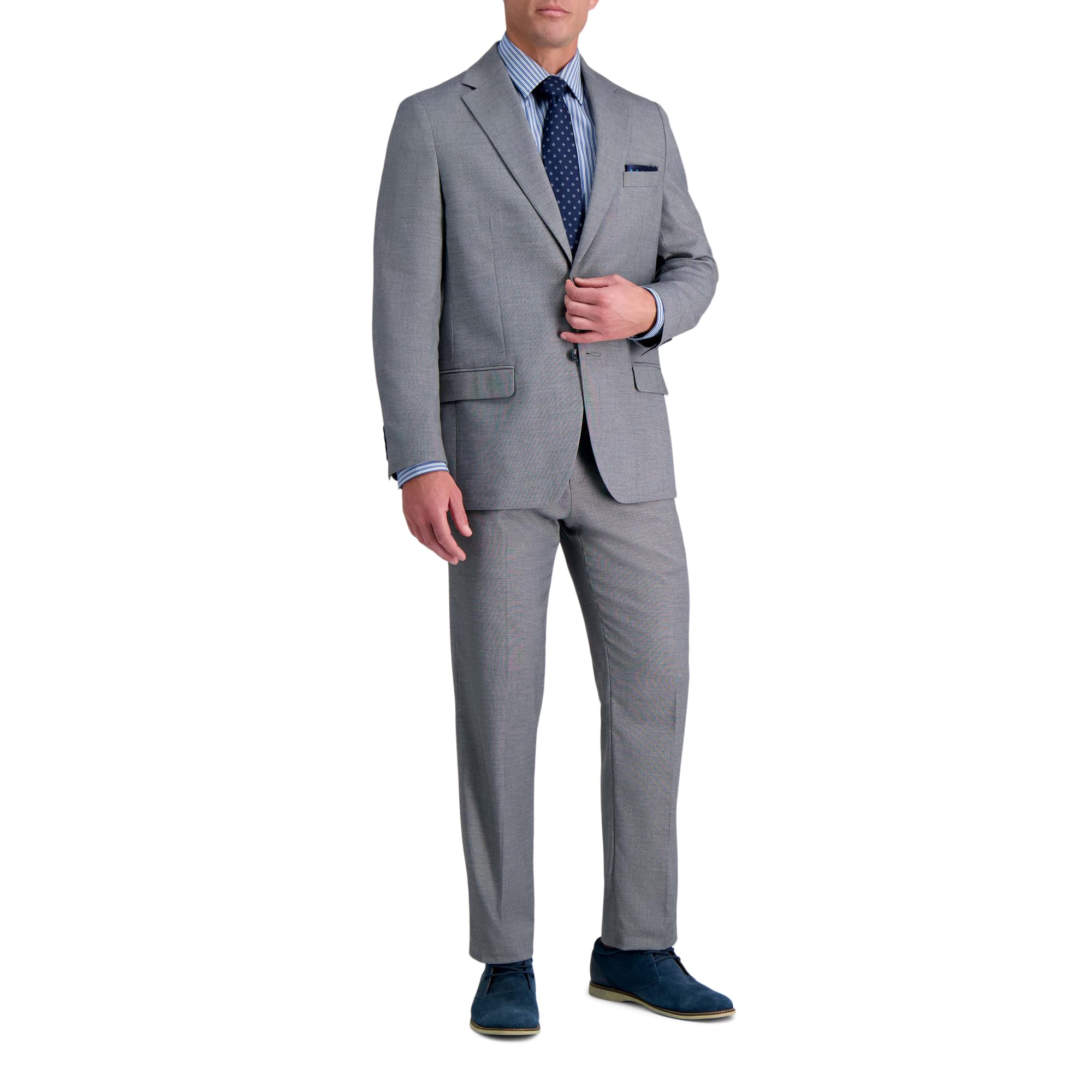 Photo 1 of Haggar Mens Premium Stretch Tailored Fit Subtle Pattern Suit Separates- Pants and Jackets Blazer, Grey- Jacket, 48 US