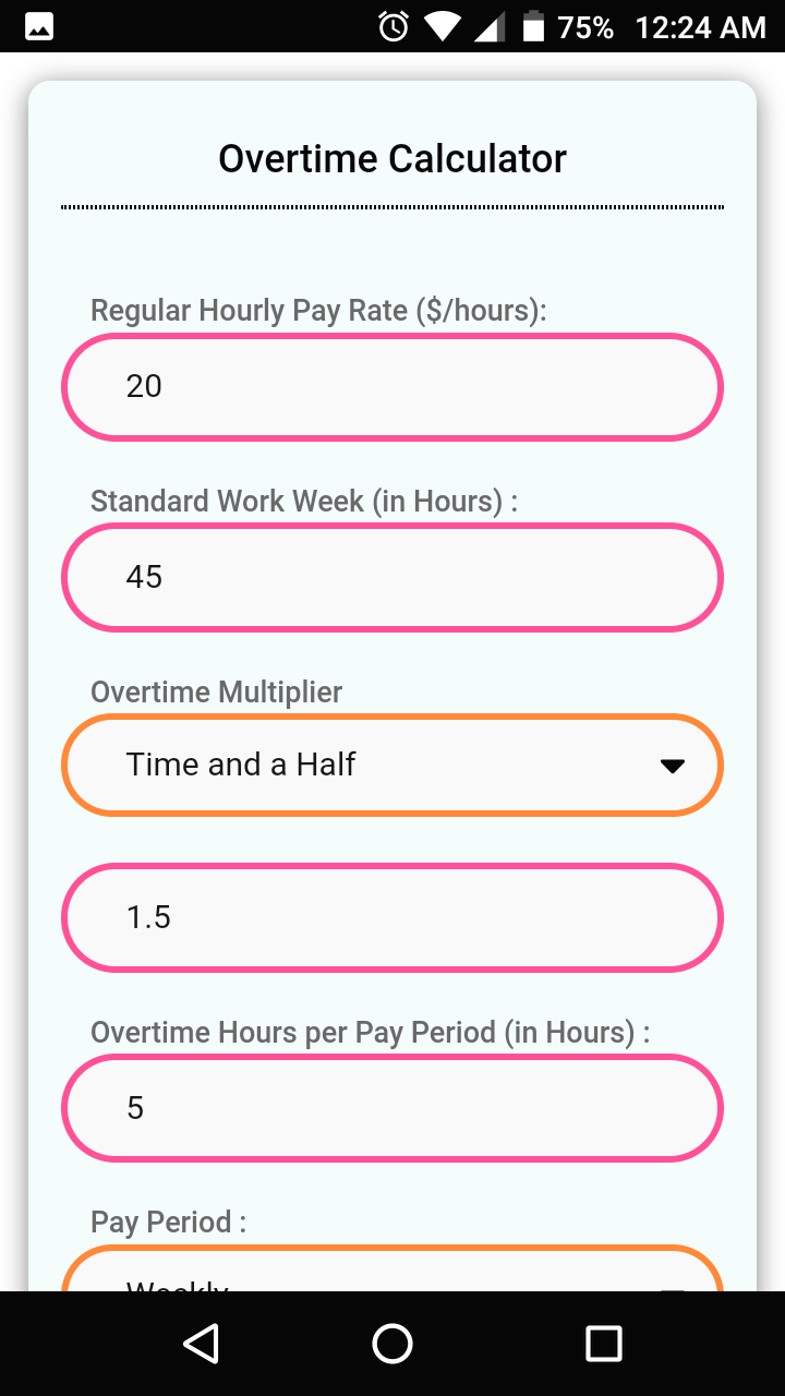 Salary, PayCheck and OverTime CalculatorAmazon.co.jpAppstore for Android