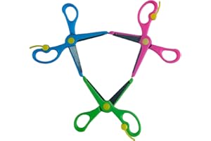 3-Pack Kids Safety Scissors - Pink/Blue/Green Plastic Craft Scissors for Children, Safe Blunt Tip Design for School & Home Cr