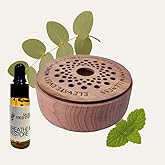 Sauna Freshener with Essential Oil Refill – Handmade Cedar Wood Diffuser – Breathe & Restore Scent – Eucalyptus, Peppermint & Tea Tree – Heat-Activated Aromatherapy for Sauna – Made in USA