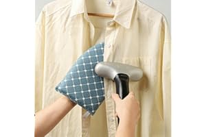 1PC Blue Plaid Portable Handheld Ironing Board, Non-Electric Fabric Ironer with One-Handed Grip, Durable Easy-Clean Polyester