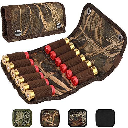 BRONZEDOG Shooter's Pouch Nylon Ammo Cartridge Belt Holder Shotgun 12 16 Gauge Camo Shotshell Carrier Hunting Accessories (Brown Cane Camo) - Thumbnail 7