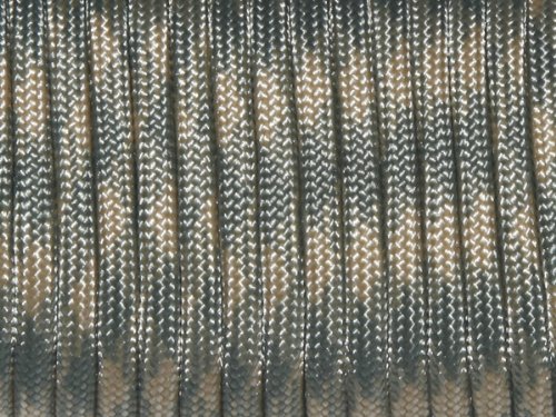 100ft 550 Paracord Parachute Cord Lanyard Mil Spec Type III 7 Strand Core (Beige+Dark Grey)